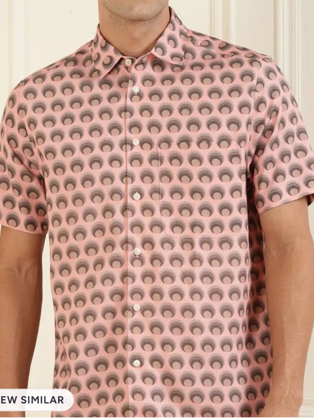 Ted Baker “Pegus” Geometric Print Short Sleeve Shirt